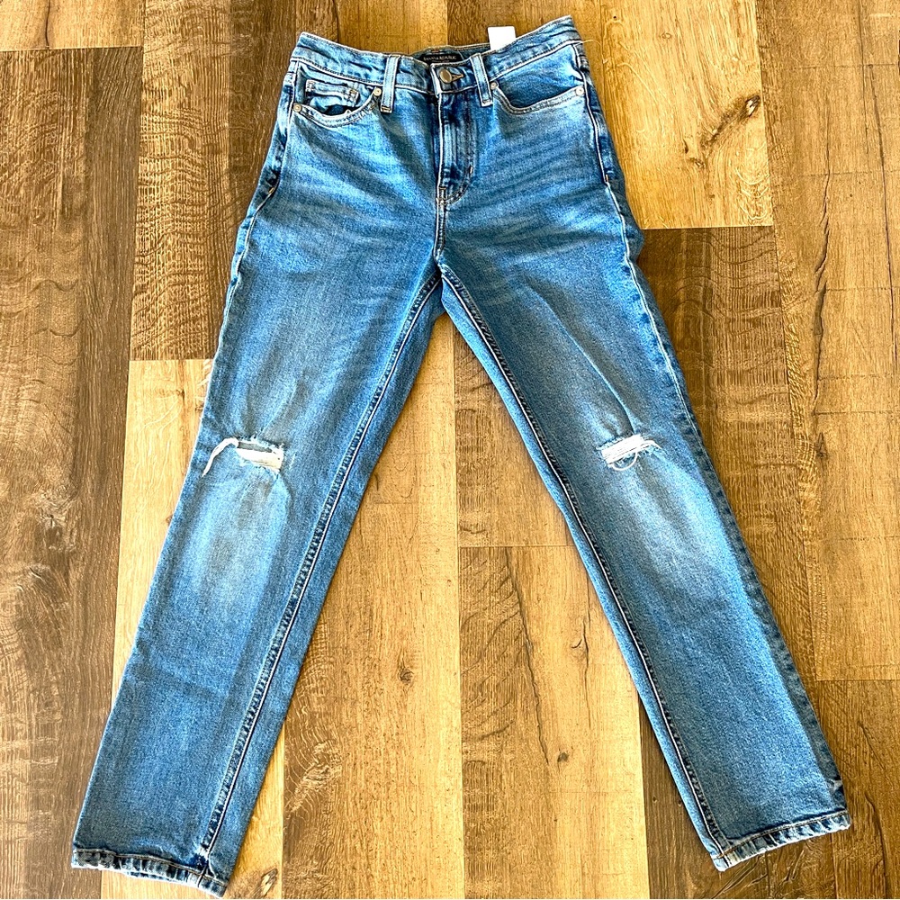 Banana Republic High Rise Straight Cut Distress Jeans Size 26